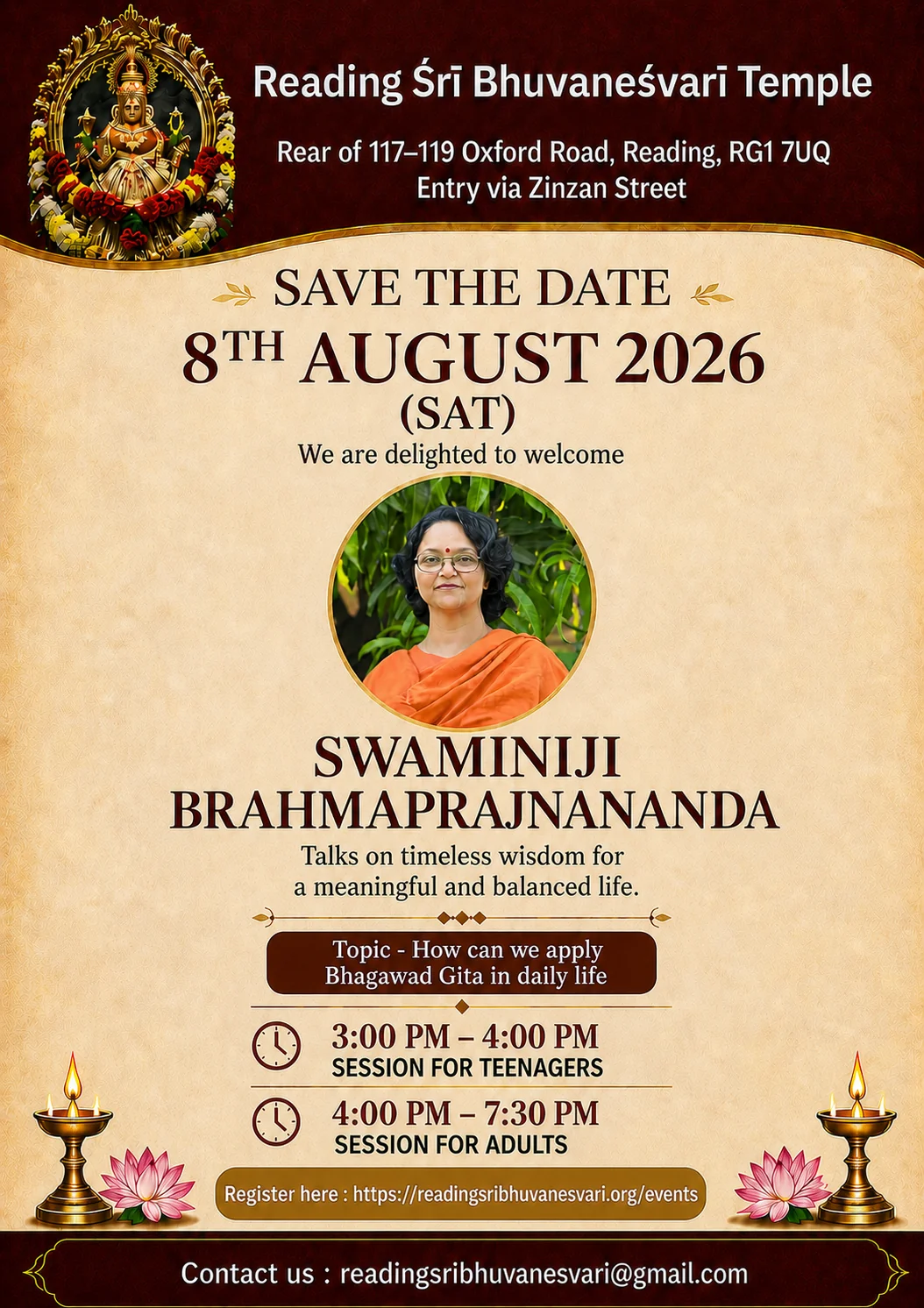 Swamini BrahmaPrajnananda - Talk on Bhagawad Gita - Teens